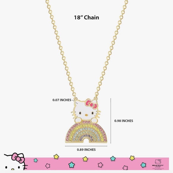 Hello Kitty Sanrio - Rainbow crystal necklace for women new - Picture 2 of 5